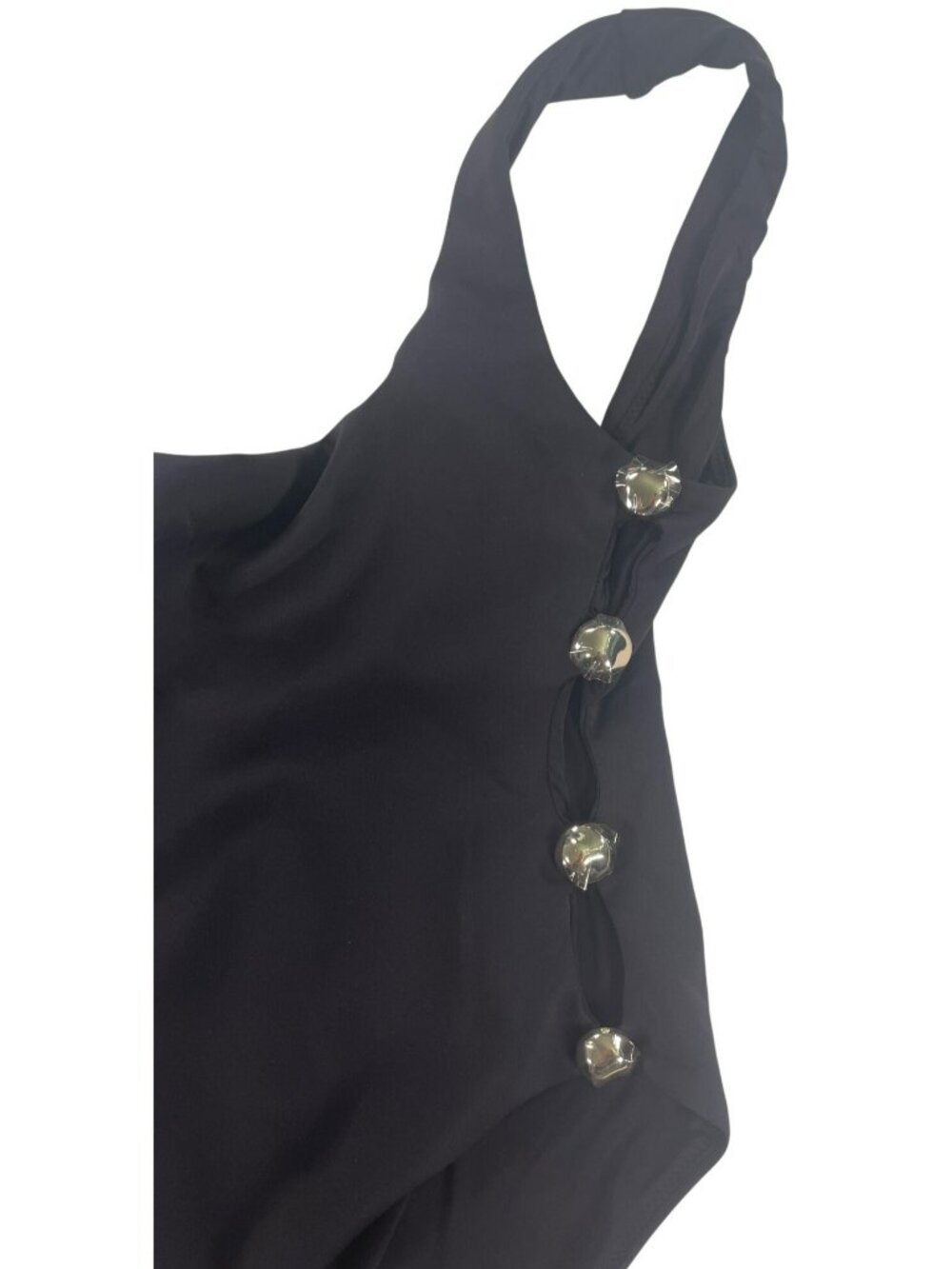 Simkhai Black One-Piece Swimsuit With Gold-Tone Details Sz Large MSRP $325 NEW - Picture 3 of 9